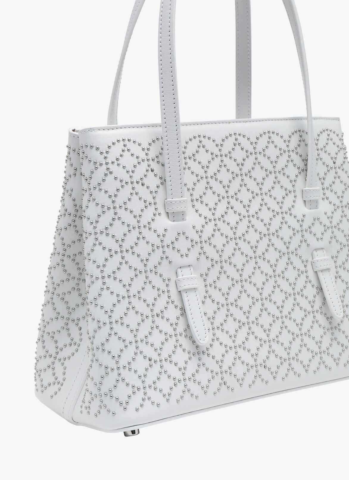 Mina Pocket 25 Tote Bag ALAÏA WHITE MINA POCKET 25 TOTE BAG